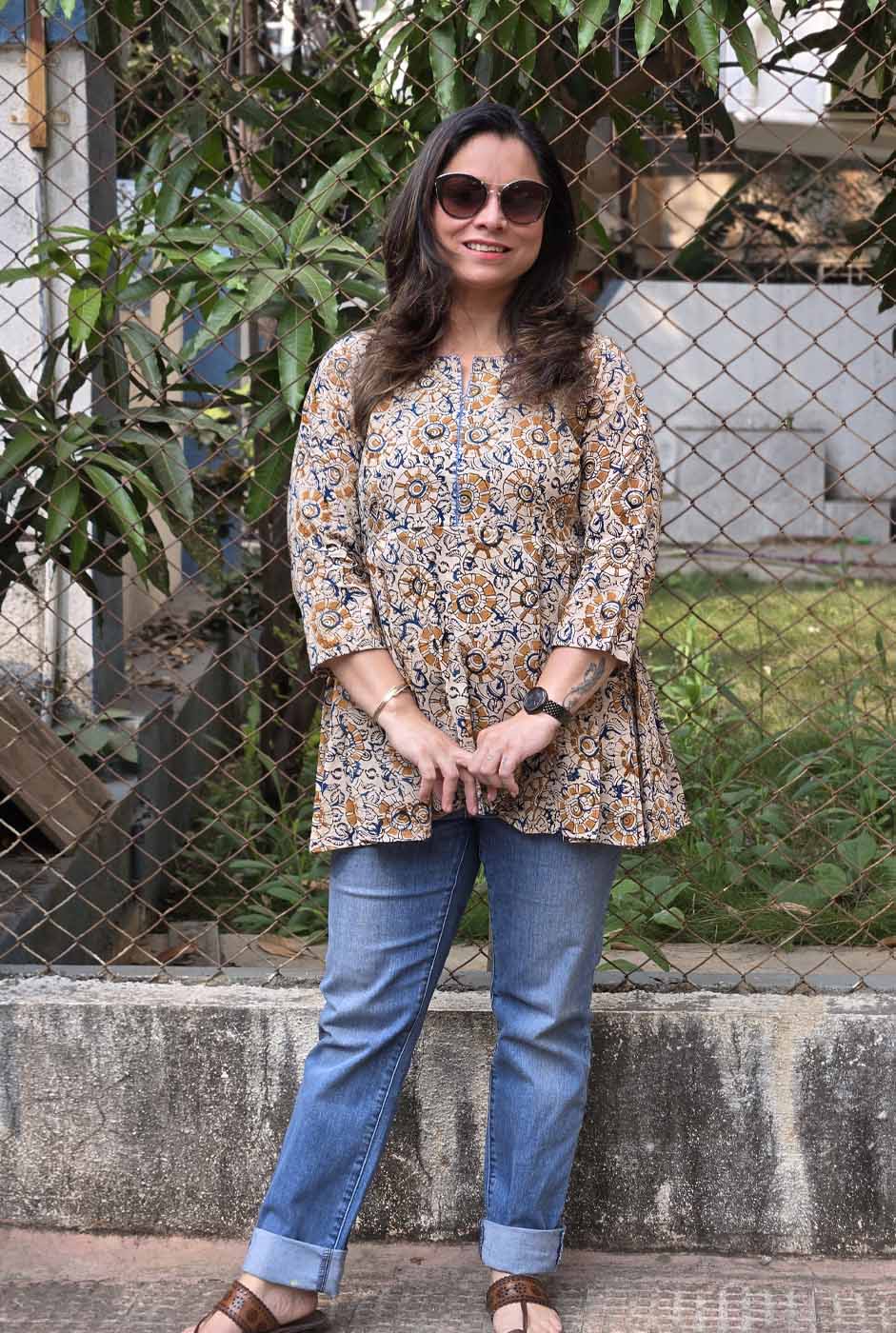 Kalamkari Peplum Short Top A