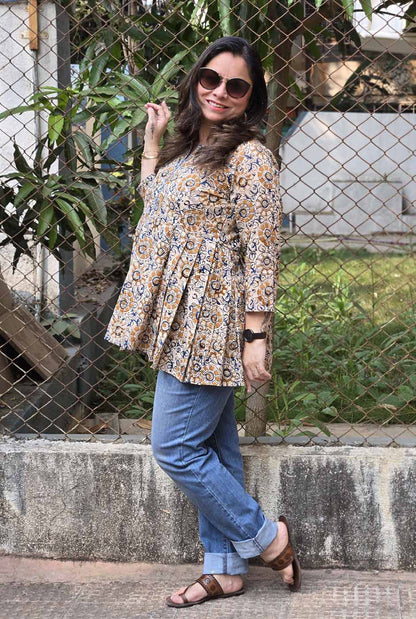 Kalamkari Peplum Short Top A