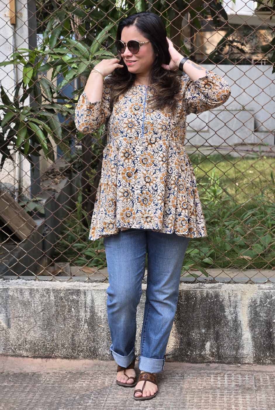 Kalamkari Peplum Short Top A