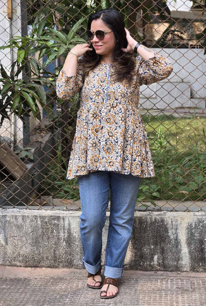 Kalamkari Peplum Short Top A