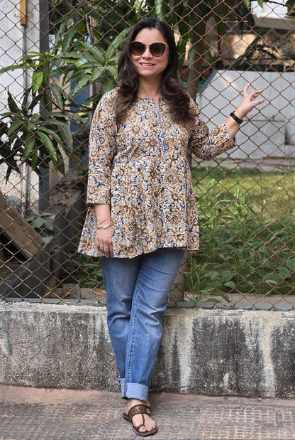 Kalamkari Peplum Short Top A