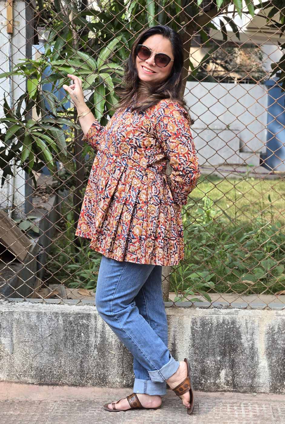 Kalamkari Peplum Short Top B