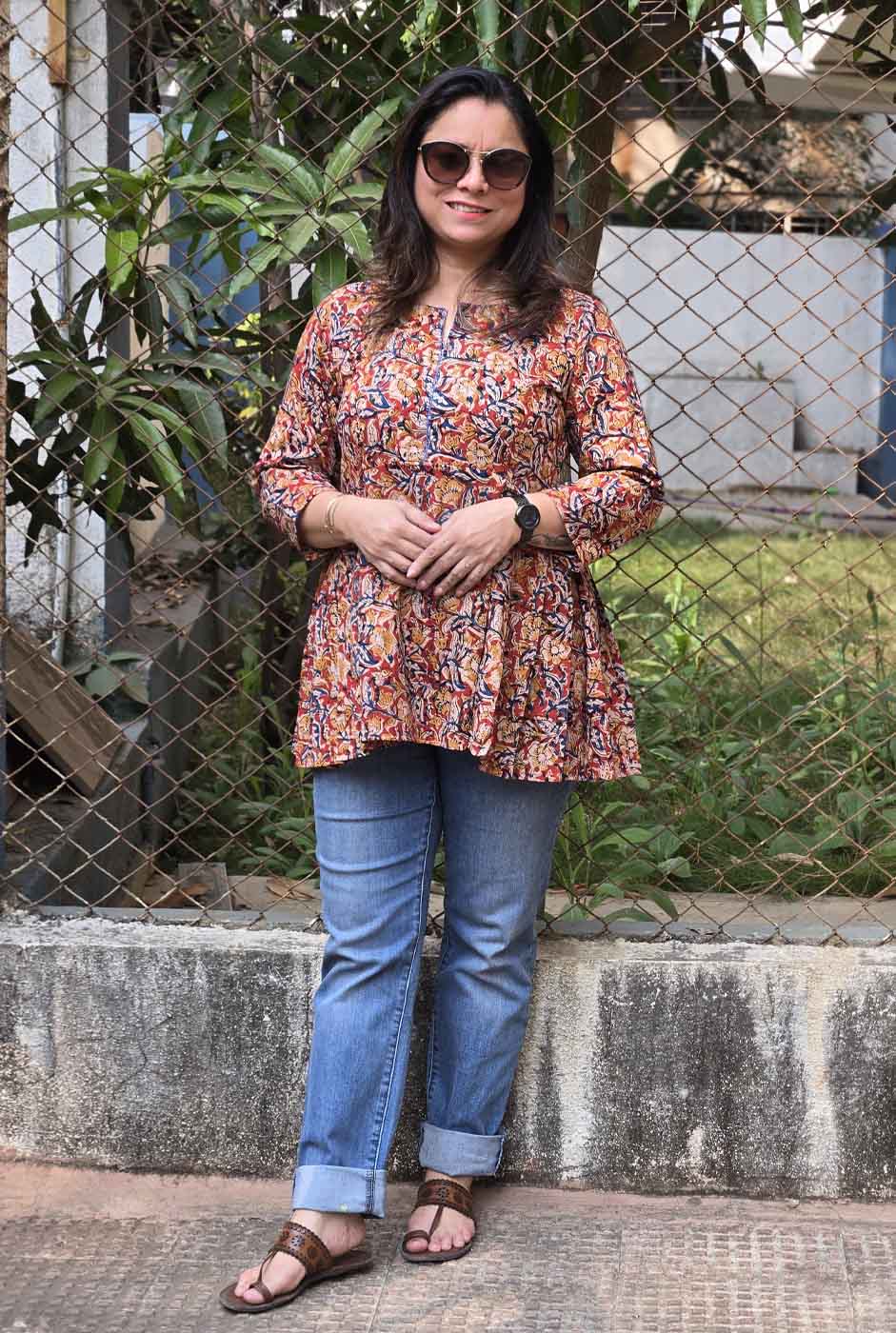Kalamkari Peplum Short Top B
