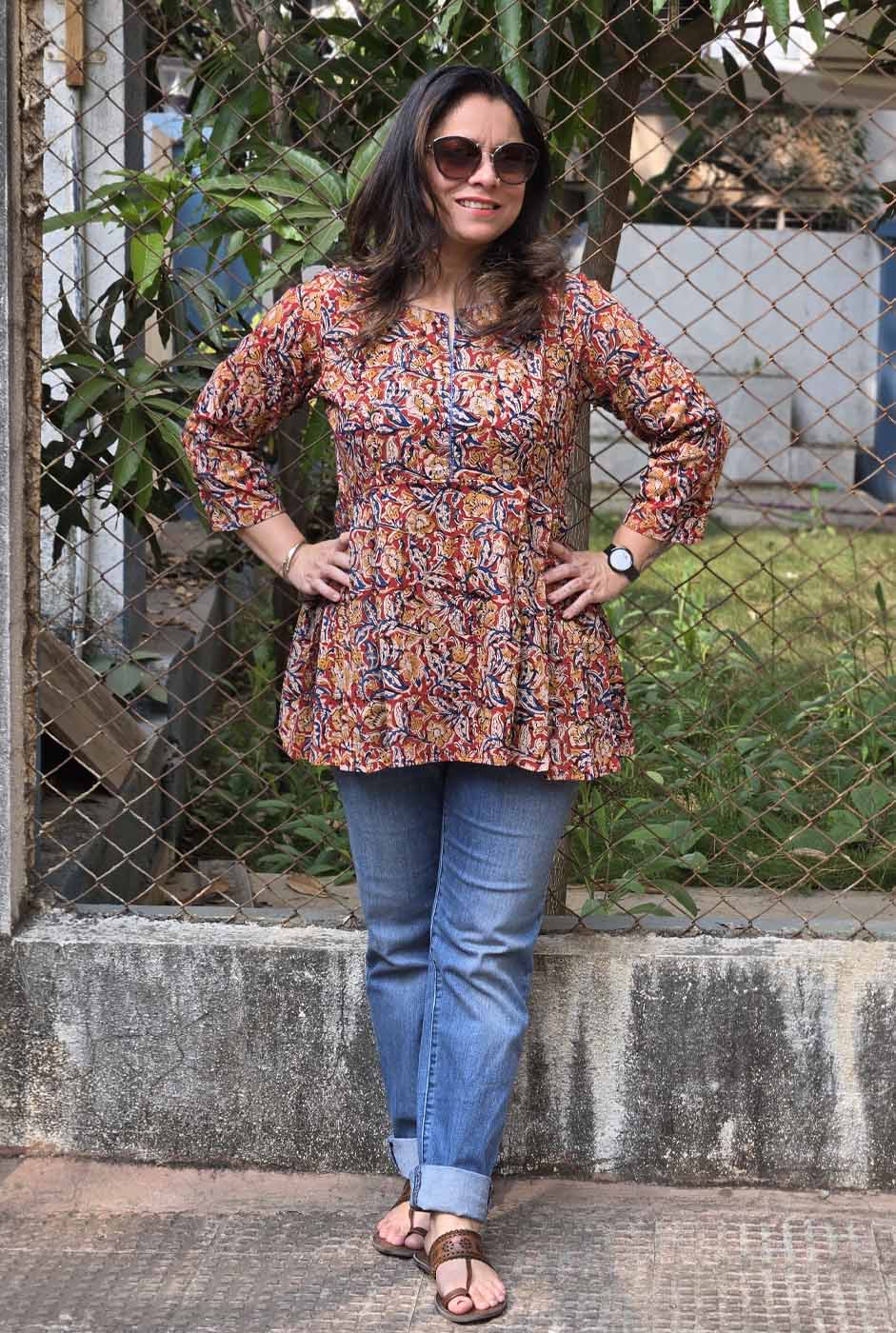 Kalamkari Peplum Short Top B
