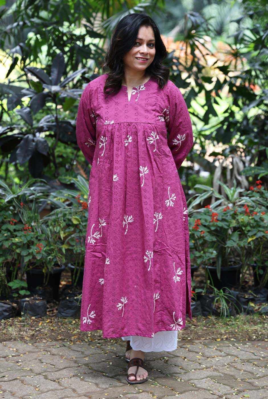 Meher Hand Block Schiffli Kurti/ Dress