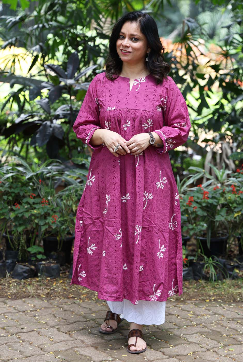 Meher Hand Block Schiffli Kurti/ Dress