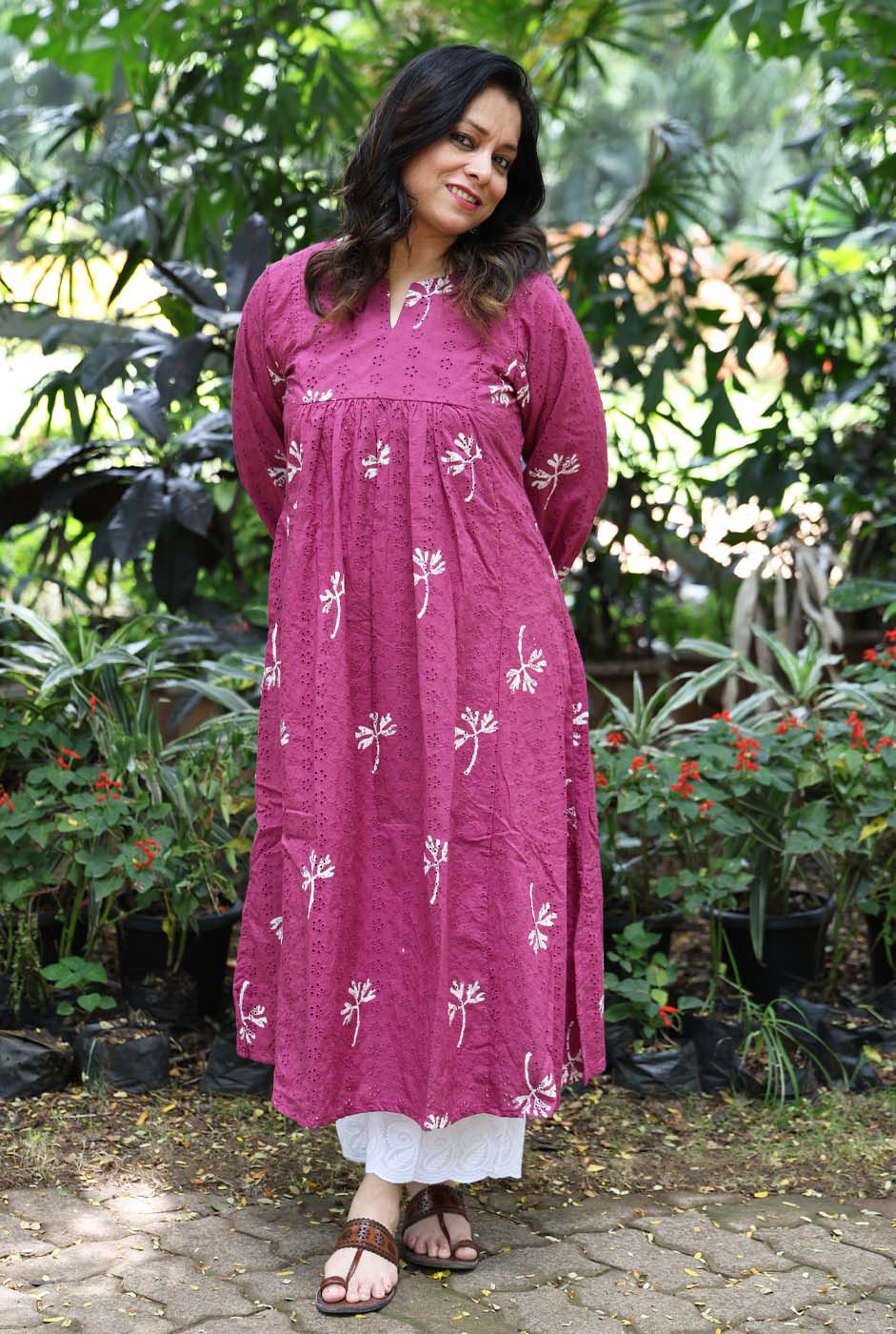 Meher Hand Block Schiffli Kurti/ Dress