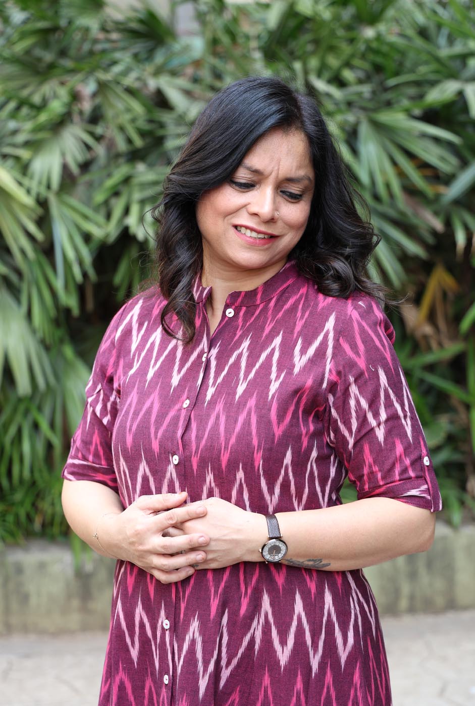 Stylish Magenta Ikat Co-ord Set (two piece set)