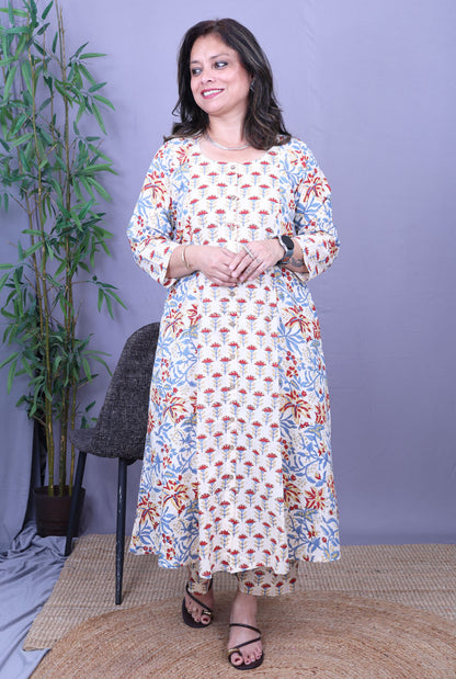 Set of 2 Riwayaat Hand Block Cotton Kurta Pant Set