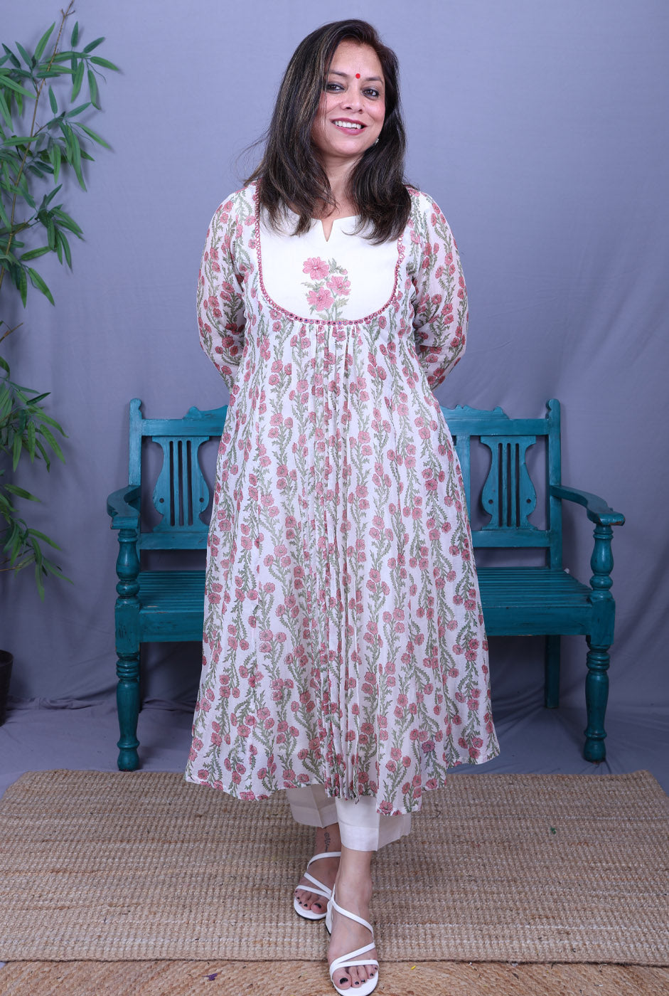 Nakshatra Mul Chanderi Kurta with Mul Lining Pink