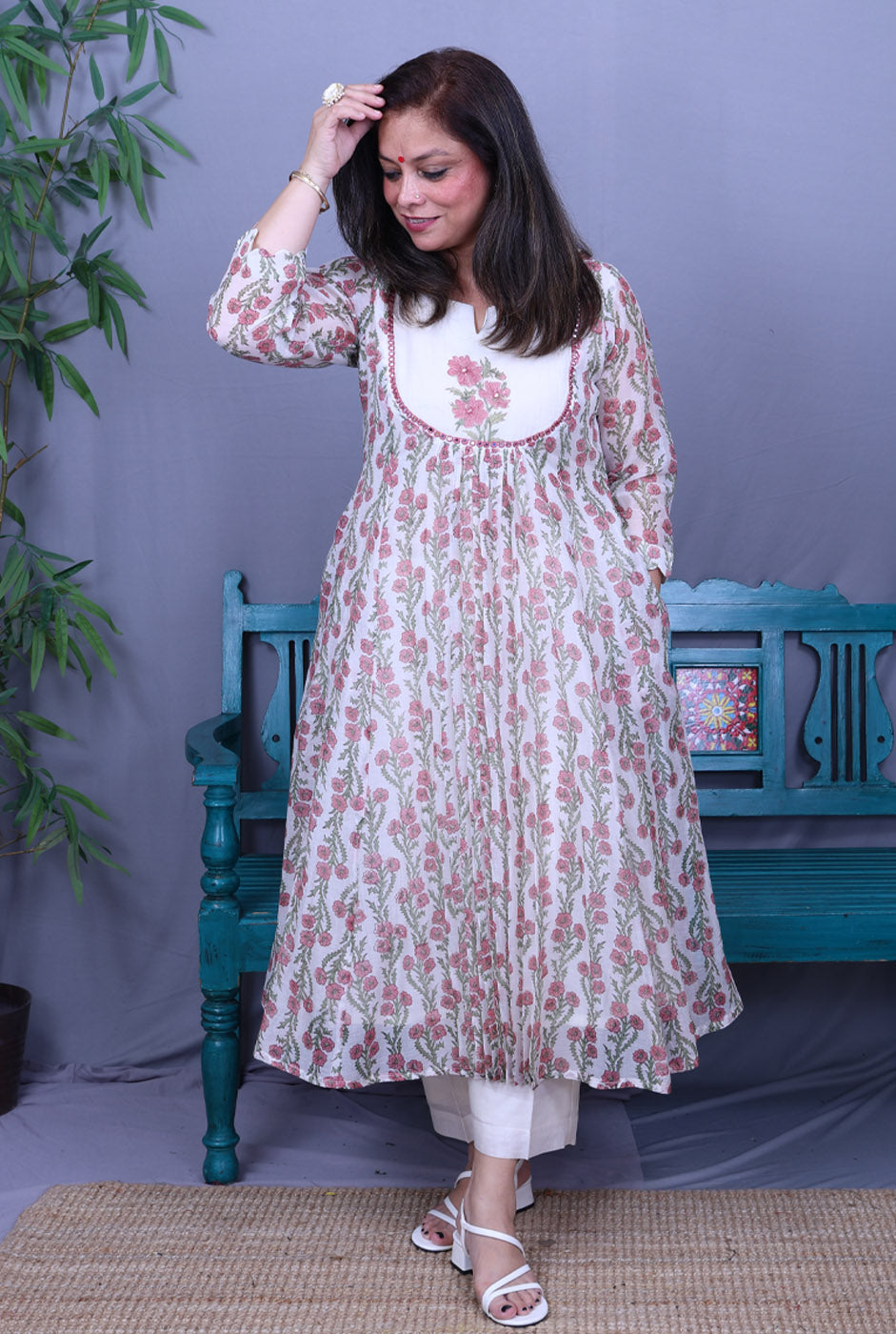 Nakshatra Mul Chanderi Kurta with Mul Lining Pink