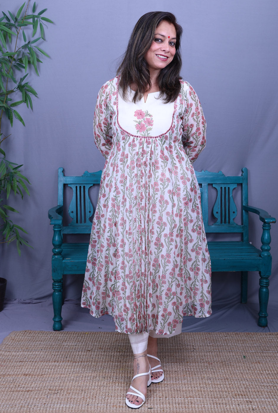 Nakshatra Mul Chanderi Kurta with Mul Lining Pink