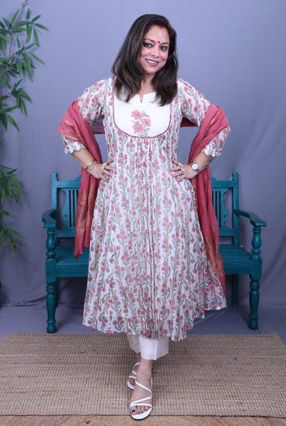 Mul Chanderi Dupatta Pink