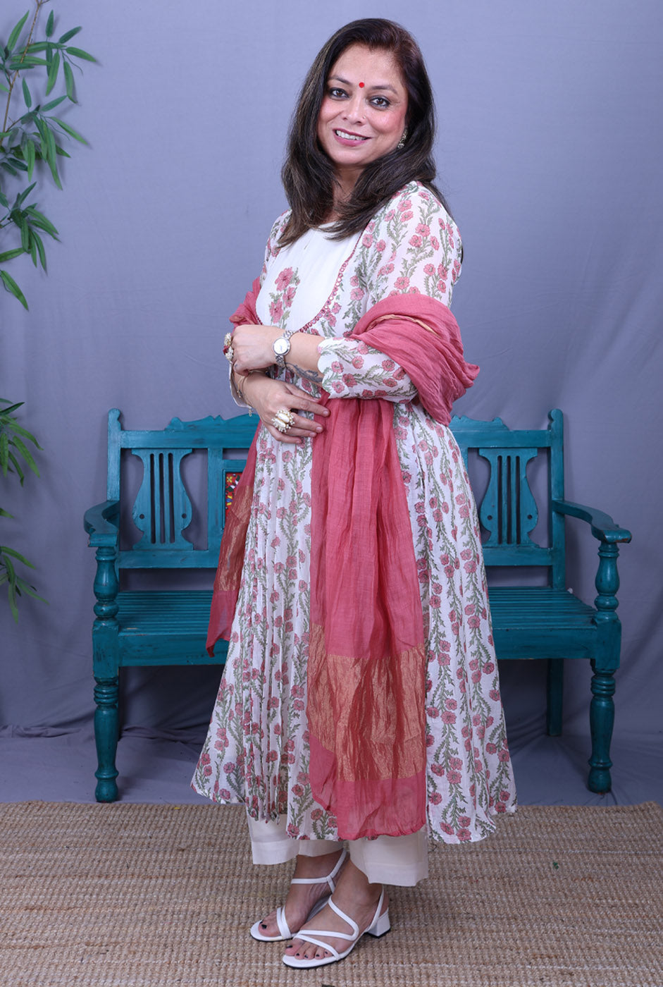 Nakshatra Mul Chanderi Kurta with Mul Lining Pink