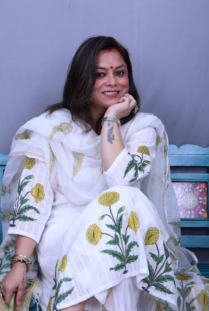 Nakshatra Premium Cotton Kurta, Pant, Dupatta Set of 3