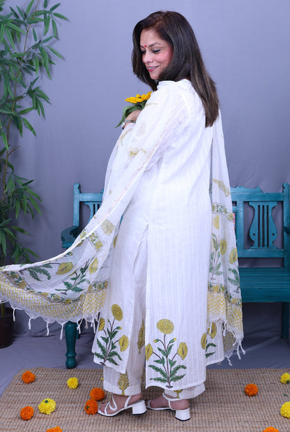 Nakshatra Premium Cotton Kurta, Pant, Dupatta Set of 3
