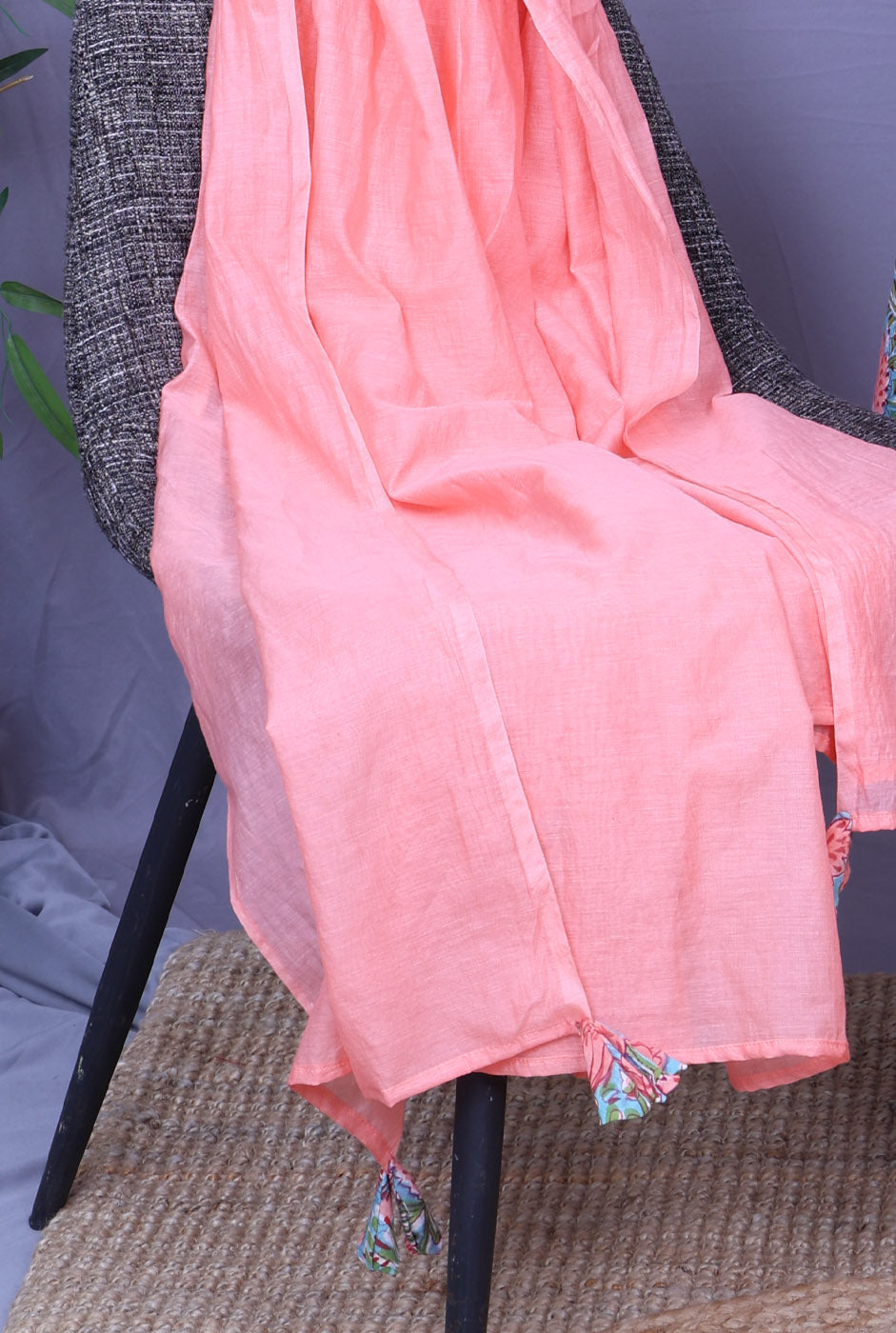 Mul Chanderi Dupatta – Peach Lightweight Set of 1