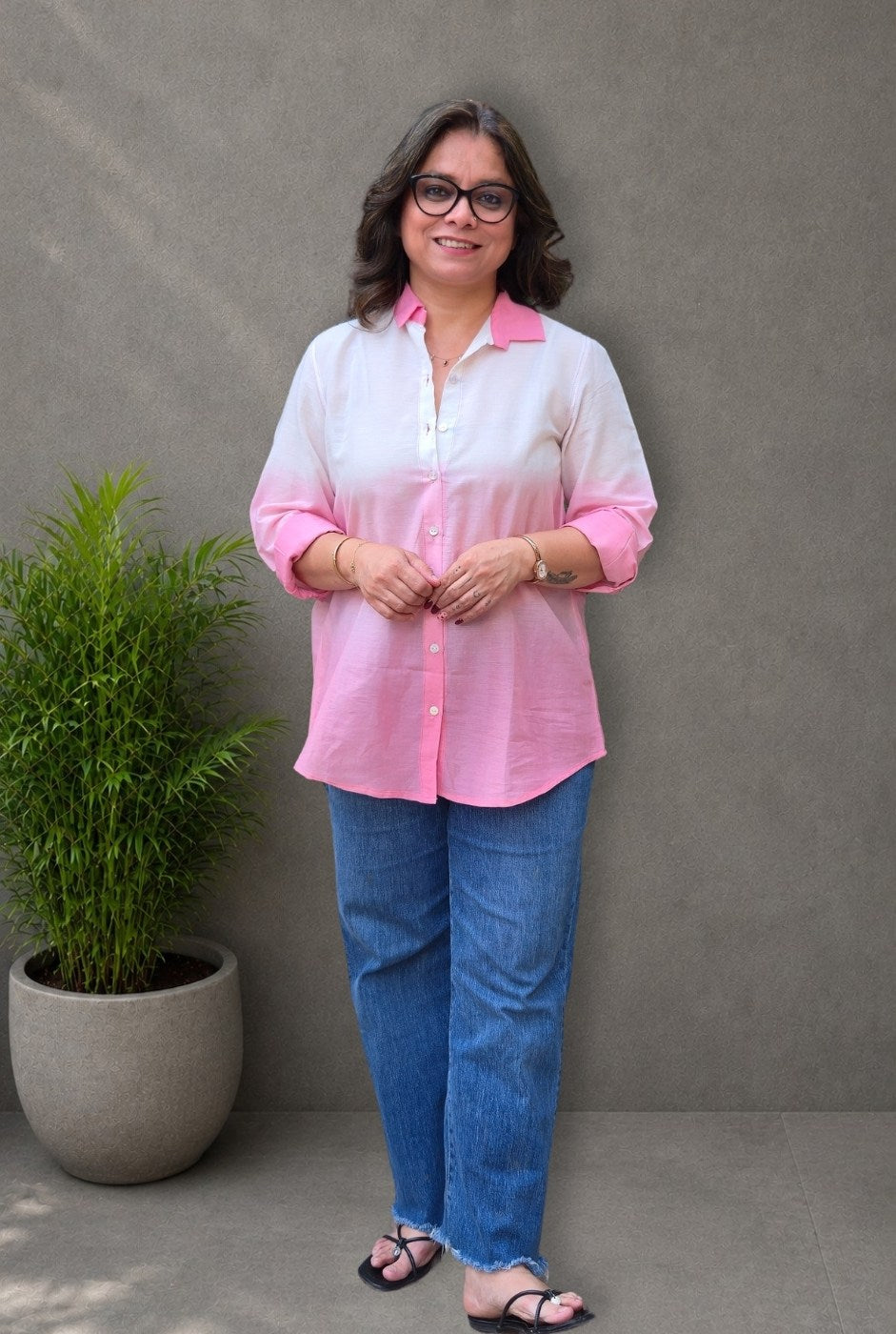 Rang Tarang – Peach Mul Cotton Shirt
