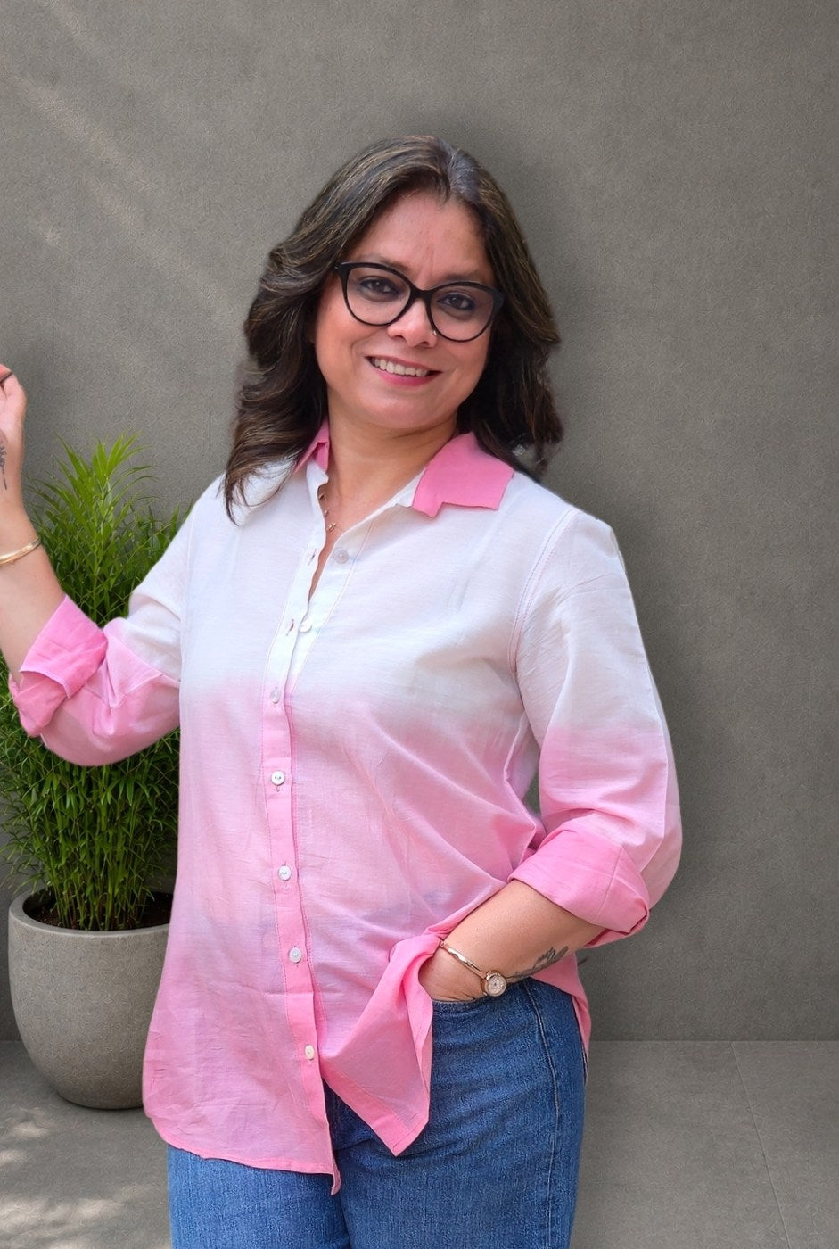 Rang Tarang – Peach Mul Cotton Shirt