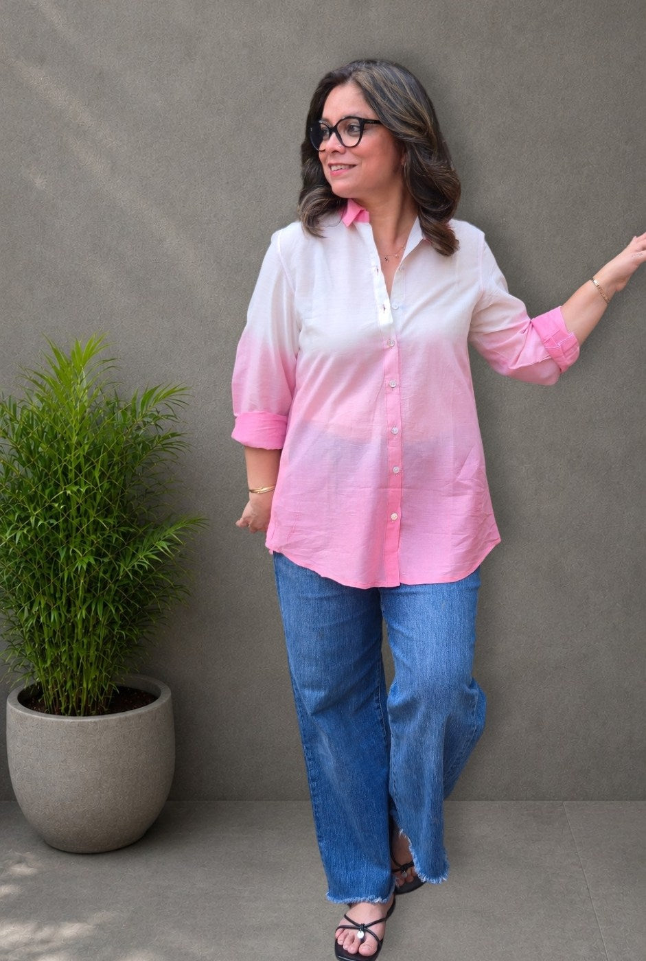 Rang Tarang – Peach Mul Cotton Shirt