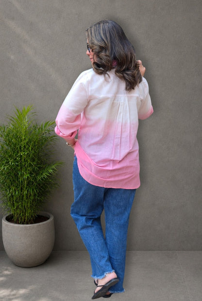 Rang Tarang – Peach Mul Cotton Shirt
