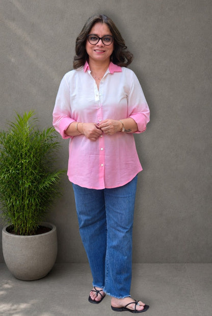 Rang Tarang – Peach Mul Cotton Shirt