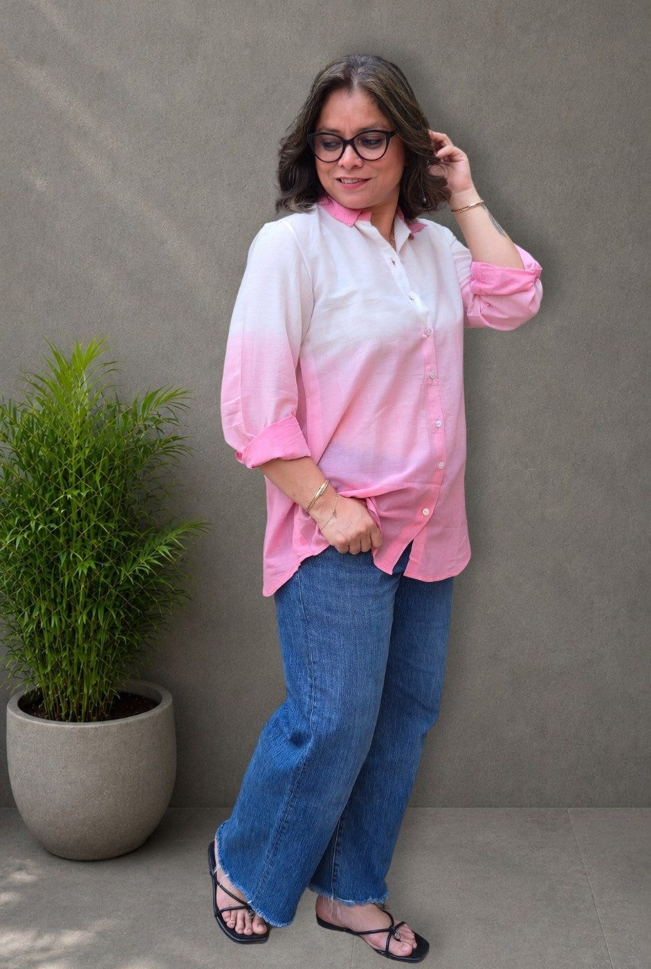 Rang Tarang – Peach Mul Cotton Shirt