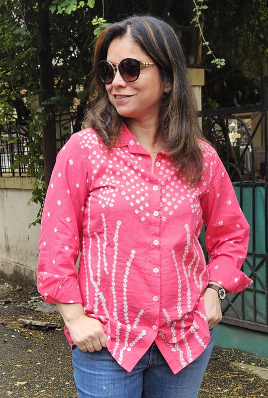 Pink Bandhani Shirt