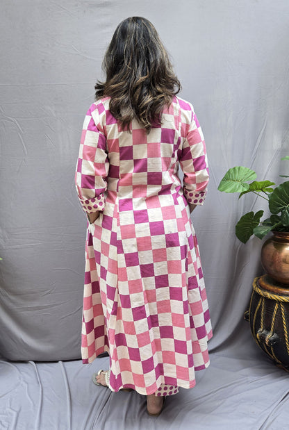 Set Of 2 Chaukat – Pink Cotton Kurta Pant Set