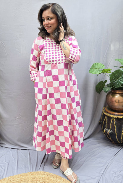 Set Of 2 Chaukat – Pink Cotton Kurta Pant Set