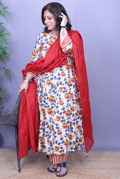 Ruh – Handblock Cotton Kalamkari Kurta Pant Set of 2