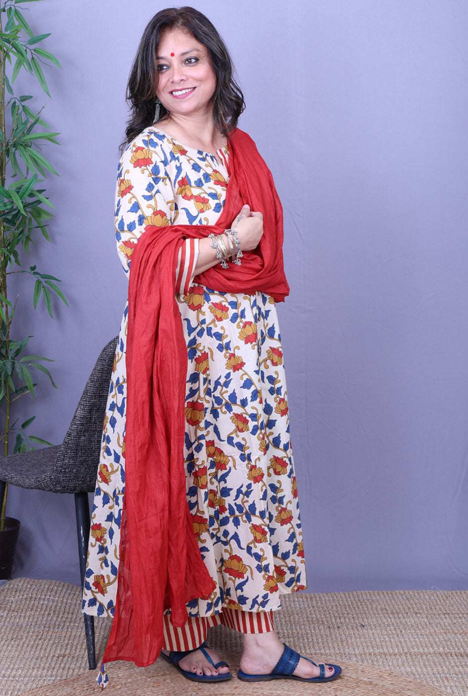 Ruh – Handblock Cotton Kalamkari Kurta Pant Set of 2