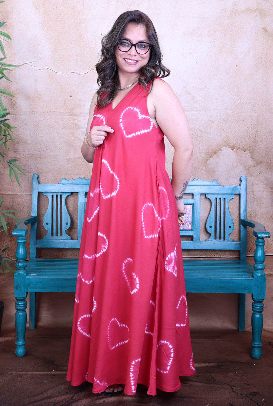 Gulabo Shibori Rayon Long Dress