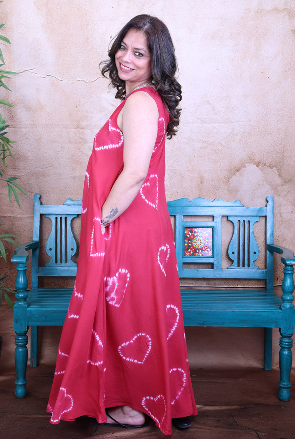 Gulabo Shibori Rayon Long Dress