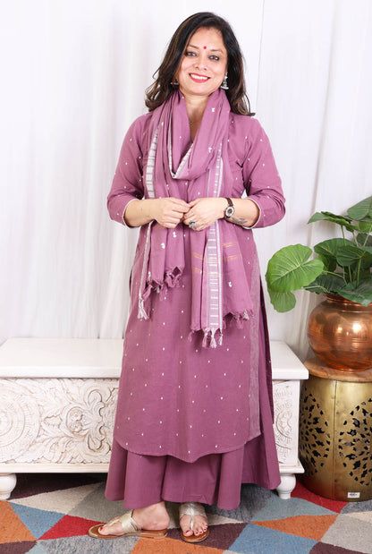 Kurta Pant Set with Kalidar Palazzo & Side Slit Detailing
