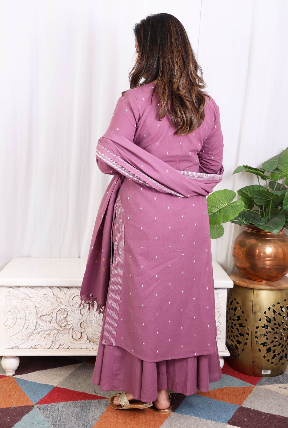 Kurta Pant Set with Kalidar Palazzo & Side Slit Detailing
