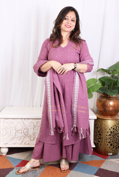 Kurta Pant Set with Kalidar Palazzo & Side Slit Detailing