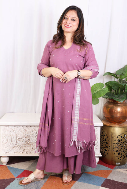 Kurta Pant Set with Kalidar Palazzo & Side Slit Detailing