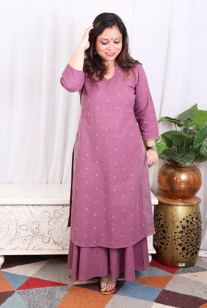 Kurta Pant Set with Kalidar Palazzo & Side Slit Detailing