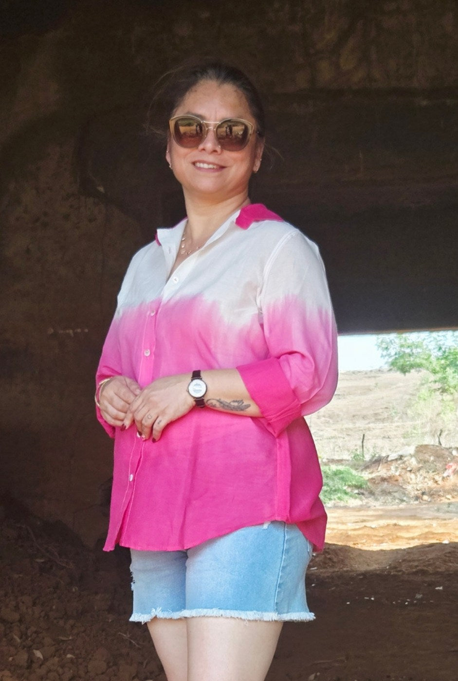 Rang Tarang – Pink Mul Cotton Shirt
