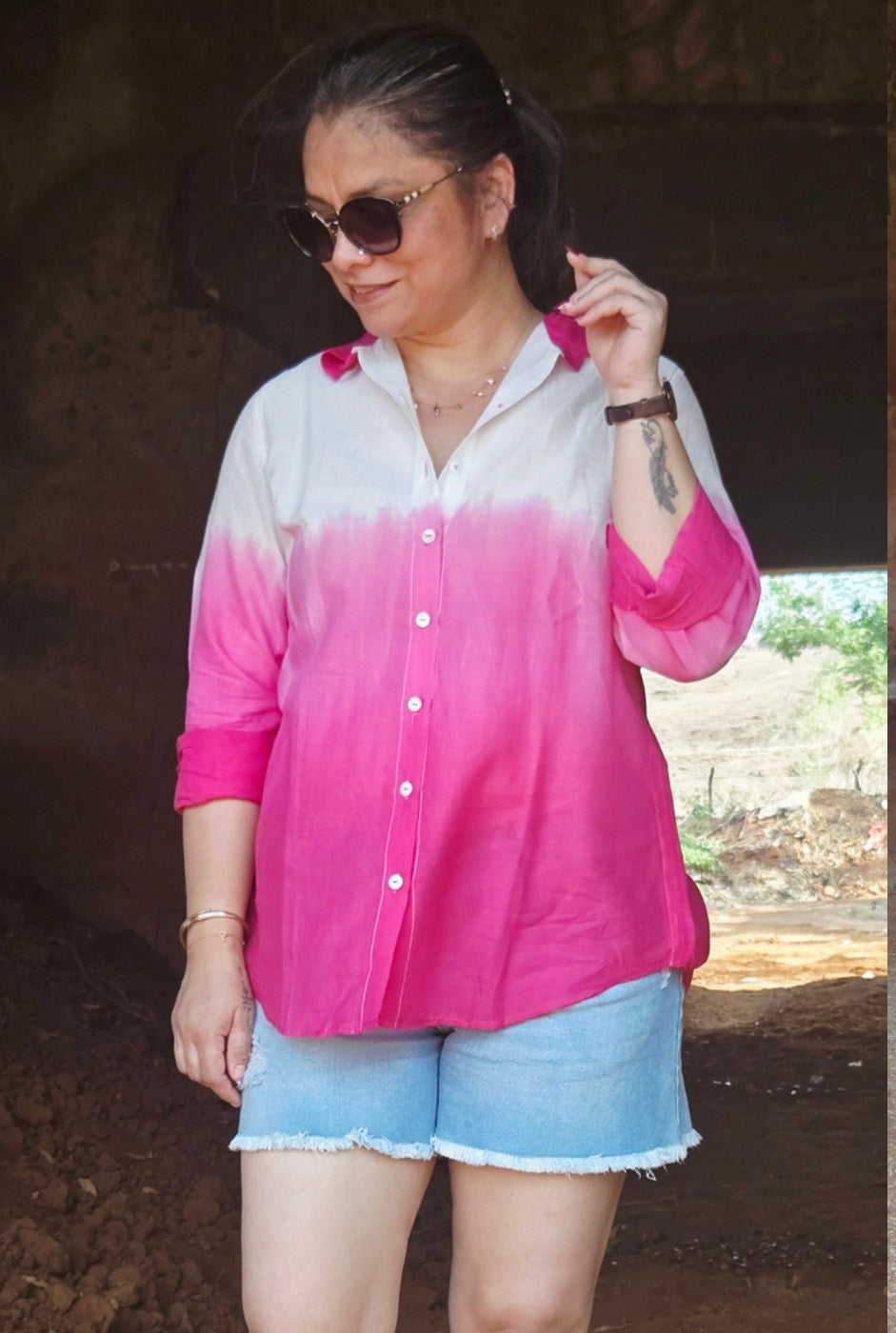 Rang Tarang – Pink Mul Cotton Shirt