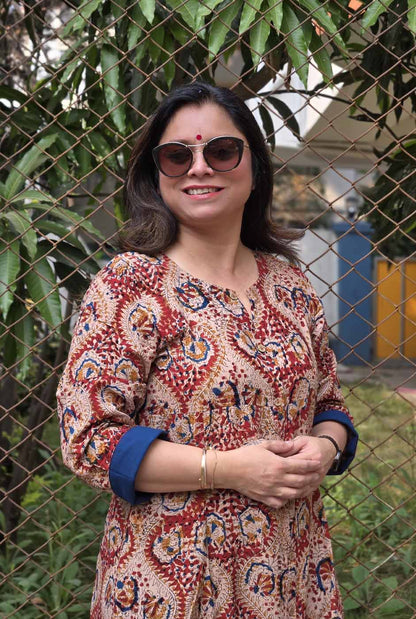 Multi-Style Kalamkari Button-Down Kurta | Kurti | Shrug | Dress