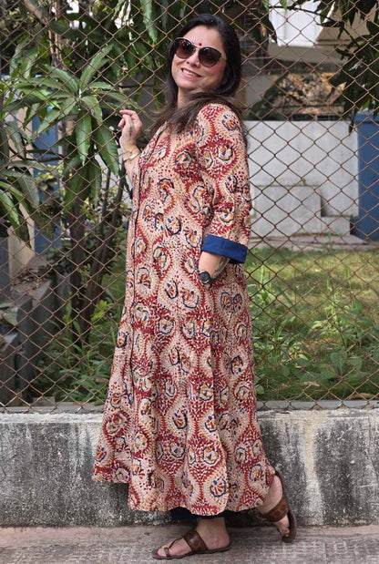 Multi-Style Kalamkari Button-Down Kurta | Kurti | Shrug | Dress