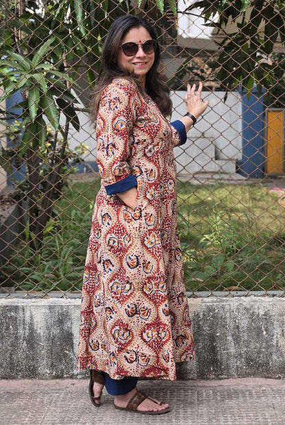 Multi-Style Kalamkari Button-Down Kurta | Kurti | Shrug | Dress