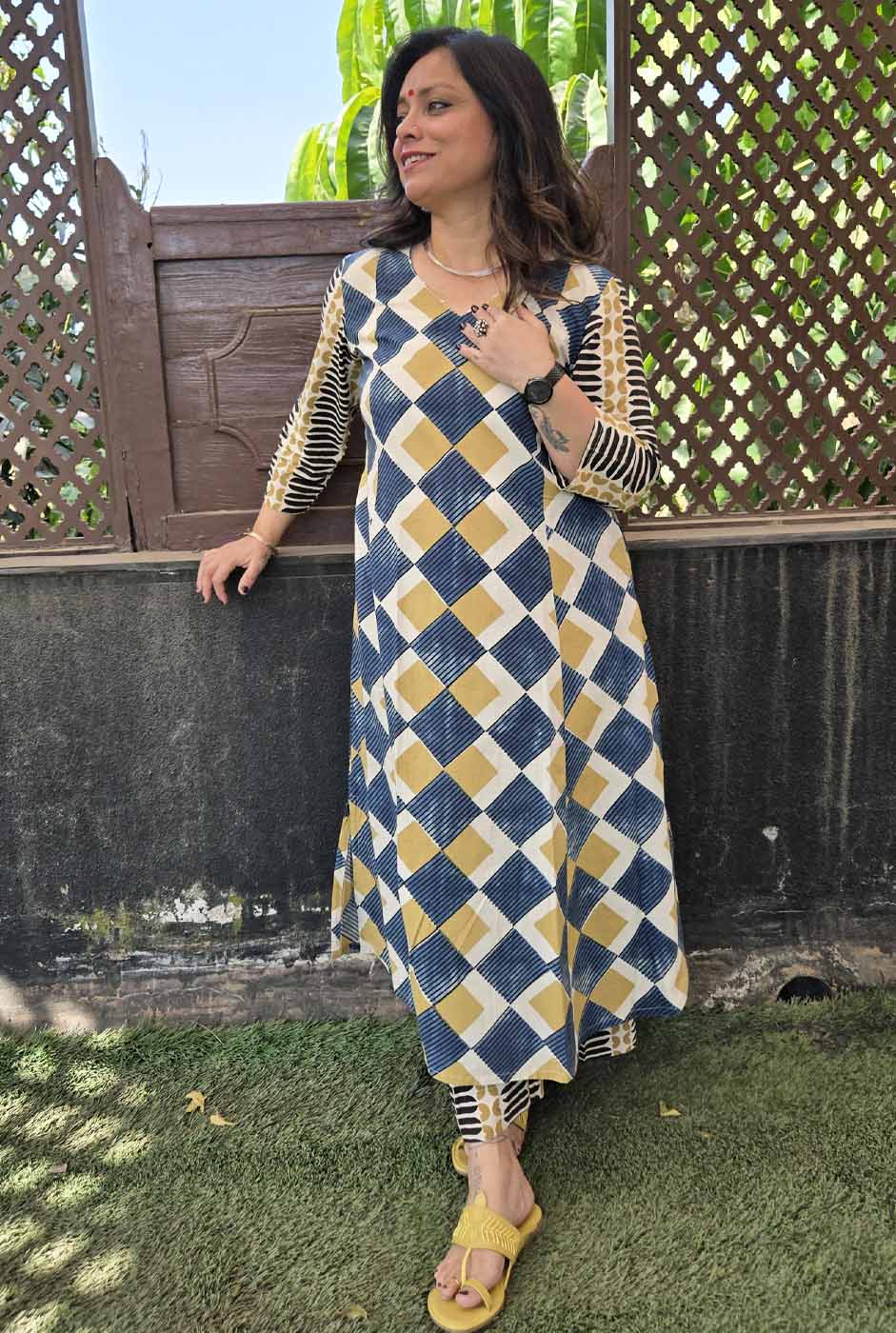 Ruhaani Ajrakh Exclusive Handcrafted Kurta (Only) A