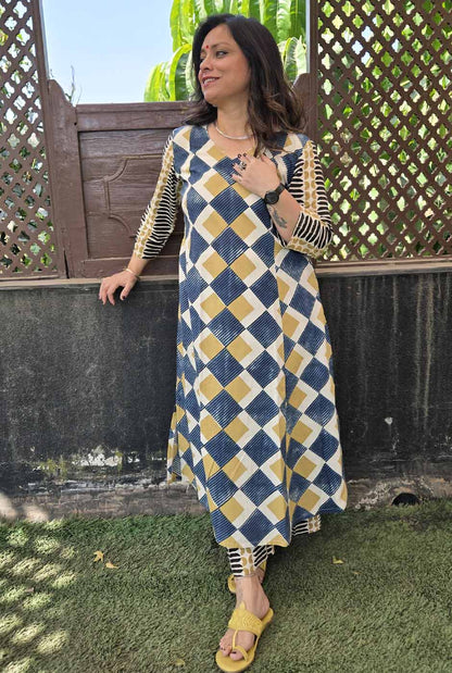 Ruhaani Ajrakh Exclusive Handcrafted Kurta (Only) A