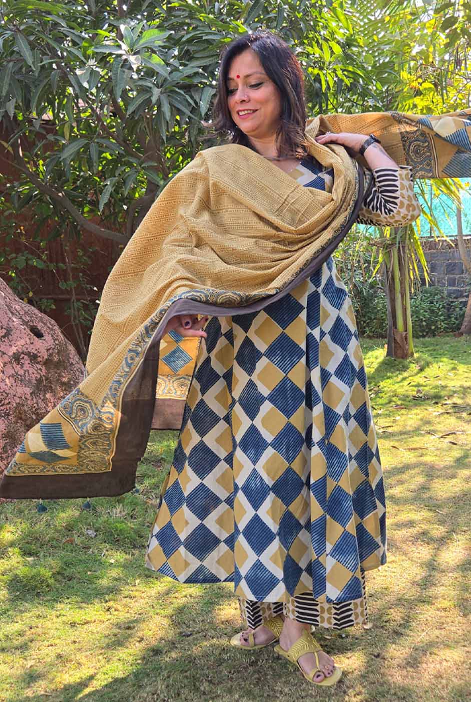 Ruhaani Ajrakh Exclusive Handcrafted Kurta (Only) A