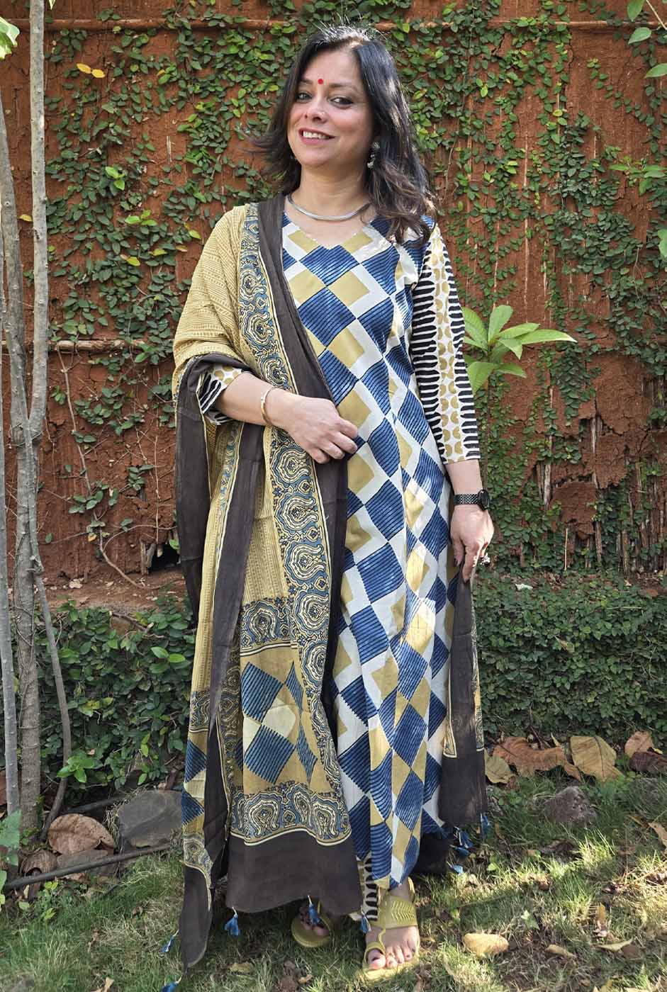 Ruhaani Ajrakh Exclusive Handcrafted Kurta (Only) A