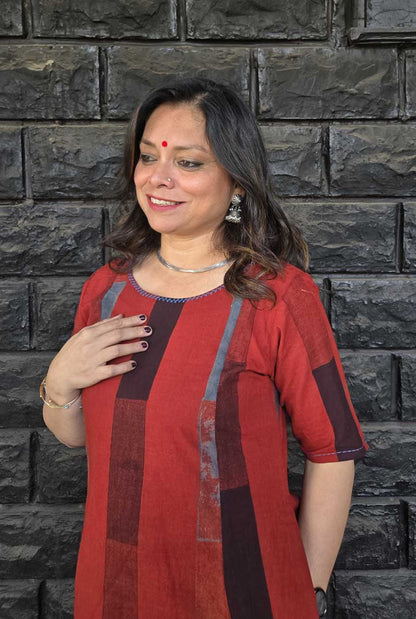 Ruhaani Ajrakh Brick Exclusive Handcrafted Co-Ord Set