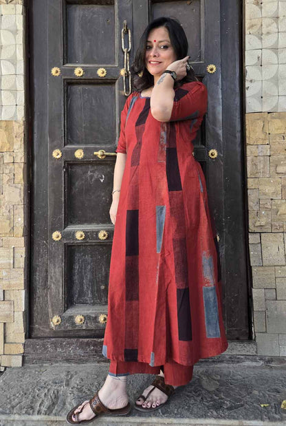 Ruhaani Ajrakh Brick Exclusive Handcrafted Co-Ord Set